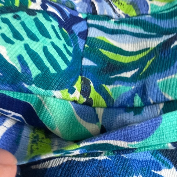 Lilly Pulitzer Bennet Blue Magnolia Scalloped Edge Shorts Size 0 - Picture 5 of 5